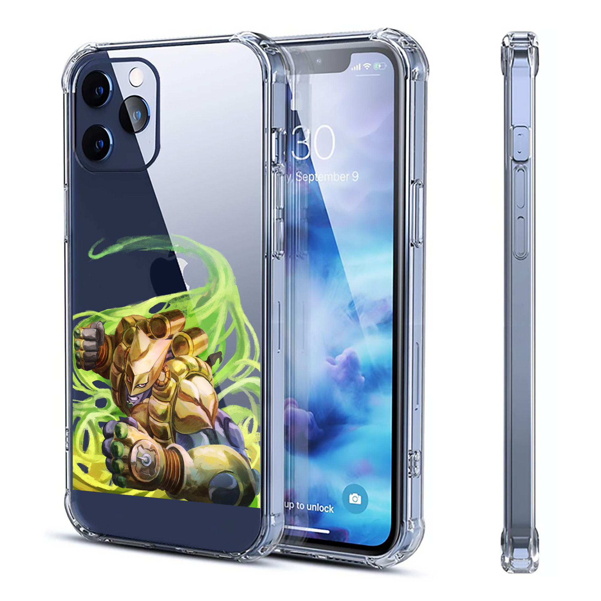 （画像用） ジョジョの奇妙な冒険 ディオ?ブランドー JoJo's Bizarre Adventure Dio Brando 【iPhone 12シリーズ対応】透明スマホケース（クリアソフトケース）